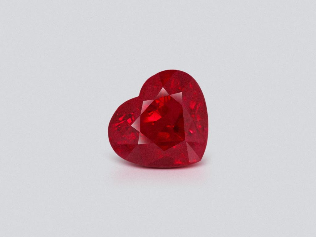 Burmese Pigeon's Blood ruby in heart shape